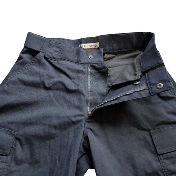 5.11 Tactical Ripstop Cargo Pants Men M Long Ripstop Hiking Camping Navy Blue - Picture 9 of 16